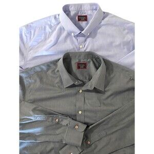 Untuckit Shirt LOT OF 2 XXL Blue Long Sleeve 100% Cotton Shirts 52” Chest